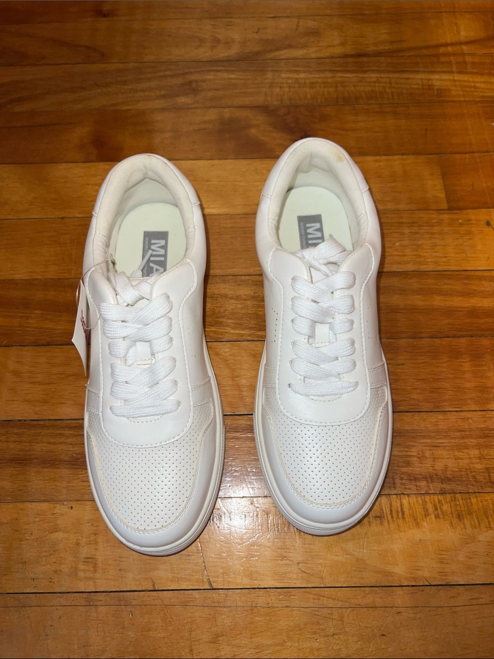 MIA Men's Low-Top White Perforated Leather Sneakers